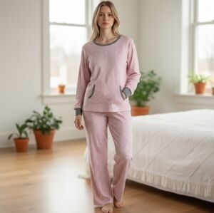 Mentally Exhausted Pink and Gray Lounge Set/Pajamas